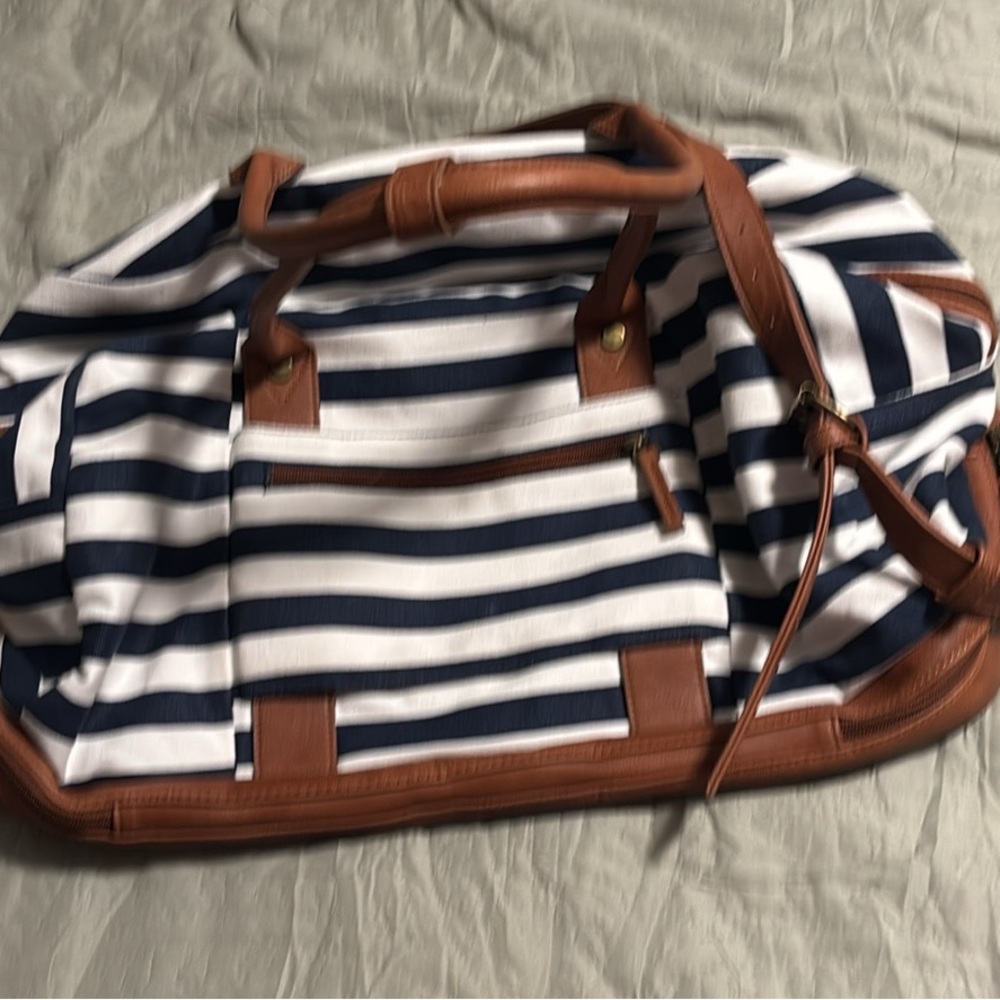 Striped Navy and Brown women’s  Bag